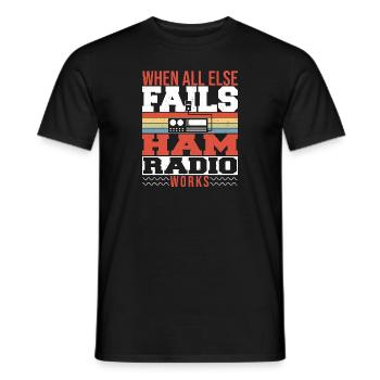 Quand tout le reste échoue Ham Radio Works Vintage Sunset - T-shirt homme - noir - Devant - AI Model Male 178 light (178cm)