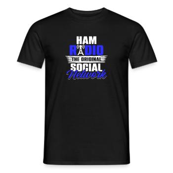 Radio amateur Radio amateur Le réseau social original - T-shirt homme - noir - Devant - AI Model Male 178 light (178cm)