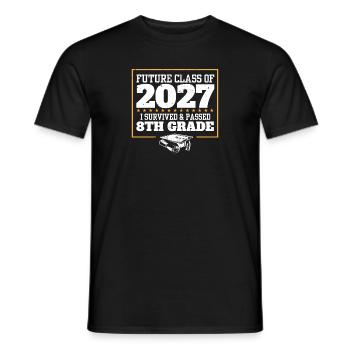 Drôle de remise des diplômes Future Class De 2027 J’ai survécu - T-shirt homme - noir - Devant - AI Model Male 178 light (178cm)