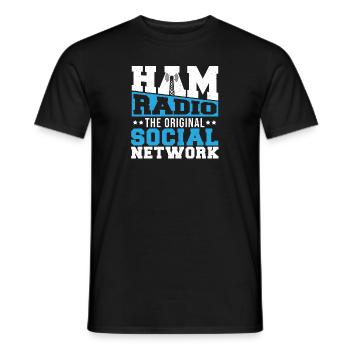 Signal Network Ham Radio The Original Social Netwo - Men's T-Shirt - black - Front - AI Model Male 178 light (178cm)