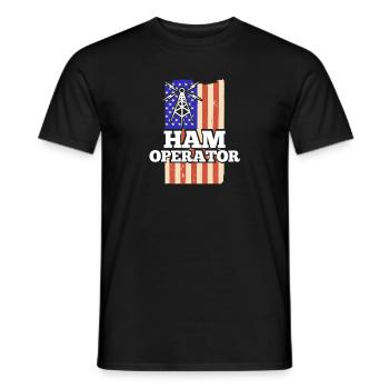 American Flag Signal Network Ham Radio Ham Operato - Men's T-Shirt - black - Front - AI Model Male 178 light (178cm)
