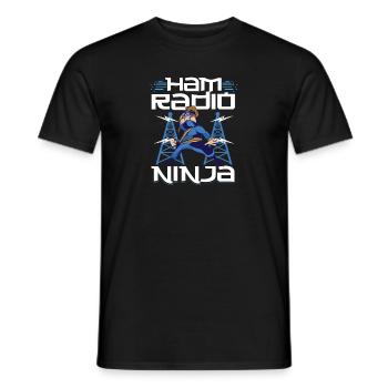 Funny Ham Radio Ninja Antenna Signal Amateur Radio - Men's T-Shirt - black - Front - AI Model Male 178 light (178cm)