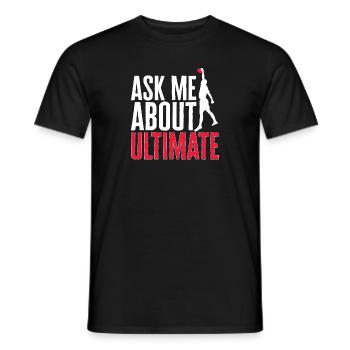 Disque de lancer de frisbee ultime - T-shirt homme - noir - Devant - AI Model Male 178 light (178cm)