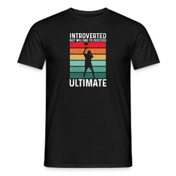 Disque de lancer de frisbee ultime - T-shirt homme - noir - Devant - AI Model Male 178 light (178cm)