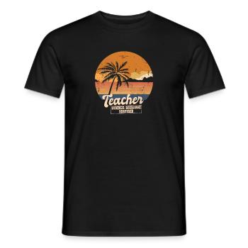 Funny Last Day Of School Teacher Summer Recharge - Männer T-Shirt - Schwarz - Vorne - AI Model Male 178 light (178cm)