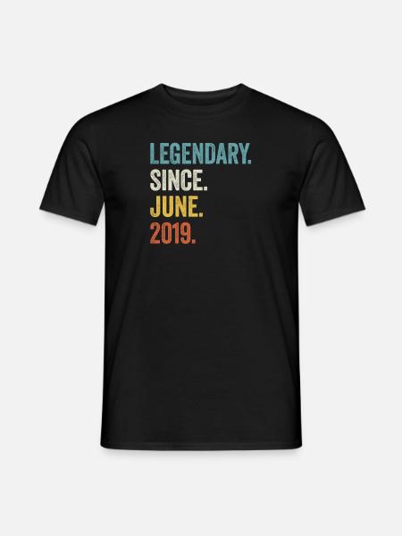 4. Geburtstag 4 Jahre Legendary Since June 2019 - Männer T-Shirt - Schwarz