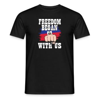 Mois du patrimoine haïtien Fierté haïtienne Début de la liberté - T-shirt homme - noir - Devant - AI Model Male 178 light (178cm)