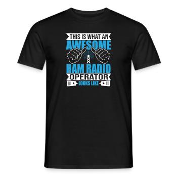 Un génial amateur d’antenne radio réseau amateur amateur - T-shirt homme - noir - Devant - AI Model Male 178 light (178cm)