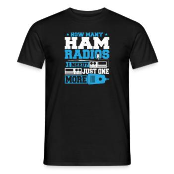 How Many Ham Radios I Need Frequency Radio Lover - Men's T-Shirt - black - Front - AI Model Male 178 light (178cm)