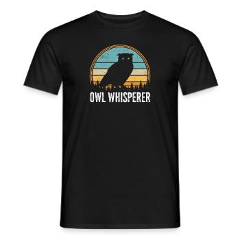 Owl Whisperer Retro Birds Of Prey Enthusiast Noctu - Männer T-Shirt - Schwarz - Vorne - AI Model Male 178 light (178cm)