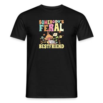 Somebody's Feral Bestfriend Bff Opossum Groovy - Men's T-Shirt - black - Front - AI Model Male 178 light (178cm)
