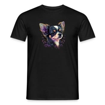 Chihuahua | Abstrakte Malerei | Farbe | Niedlicher - Männer T-Shirt - Schwarz - Vorne - AI Model Male 178 light (178cm)