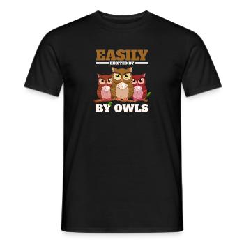 Enthusiast Nocturnal Bird Bird Lover Easily Excite - Männer T-Shirt - Schwarz - Vorne - AI Model Male 178 light (178cm)