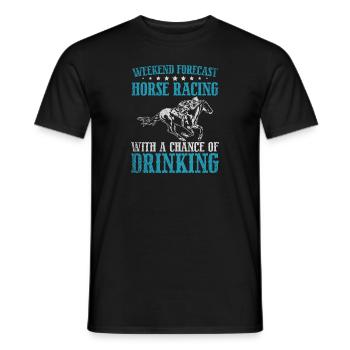 Weekend Forecast Horse Racing - Men's T-Shirt - black - Front - AI Model Male 178 light (178cm)