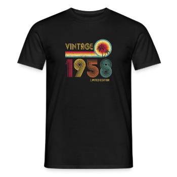 Vintage 1958 65th Birthday 65 Years of Strength - Men's T-Shirt - black - Front - AI Model Male 178 light (178cm)