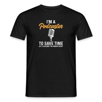 Podcasteur Podcast - T-shirt homme - noir - Devant - AI Model Male 178 light (178cm)
