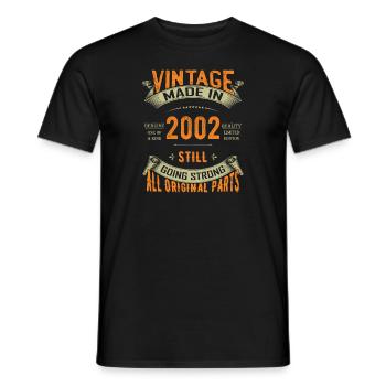 Classic 2002 - 21st Birthday 21 Year Old Vintage - Men's T-Shirt - black - Front - AI Model Male 178 light (178cm)
