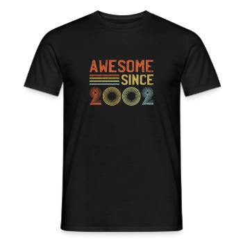Classic 2002 - 21ème anniversaire 21 ans vintage - T-shirt homme - noir - Devant - AI Model Male 178 light (178cm)