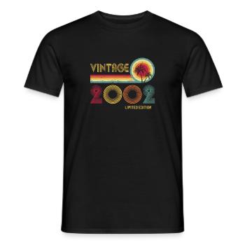 Classic 2002 - 21ème anniversaire 21 ans vintage - T-shirt homme - noir - Devant - AI Model Male 178 light (178cm)