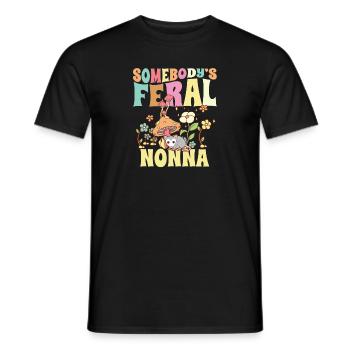 Somebody's Feral Nonna Italian Grandma Wild - Men's T-Shirt - black - Front - AI Model Male 178 light (178cm)