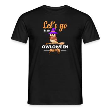 Let's Go To The Owloween Party Owl Nocturnal Ornit - Männer T-Shirt - Schwarz - Vorne - AI Model Male 178 light (178cm)