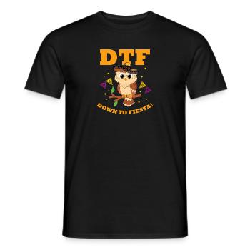 Down To Fiesta Funny Owl Lover Ornithologist Noctu - Männer T-Shirt - Schwarz - Vorne - AI Model Male 178 light (178cm)