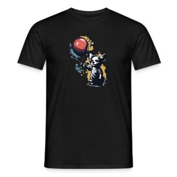 Chihuahua | Ballon | Niedlicher Hund | Welpe | - Männer T-Shirt - Schwarz - Vorne - AI Model Male 178 light (178cm)