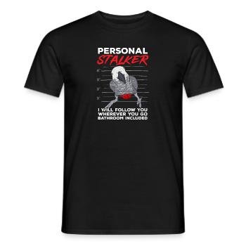 Graupapagei African Grey Parrot Papagei - Männer T-Shirt - Schwarz - Vorne - AI Model Male 178 light (178cm)