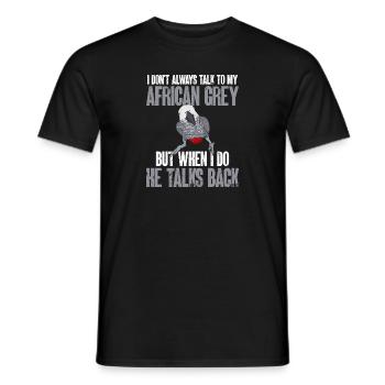 Graupapagei African Grey Parrot Papagei - Männer T-Shirt - Schwarz - Vorne - AI Model Male 178 light (178cm)