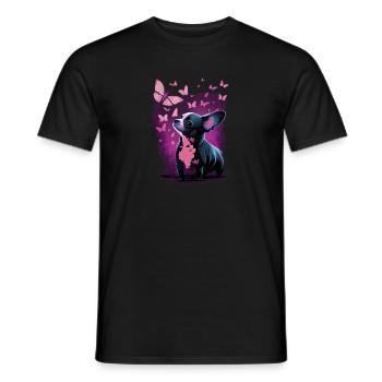 Chihuahua Dog Butterfly 10 - Männer T-Shirt - Schwarz - Vorne - AI Model Male 178 light (178cm)