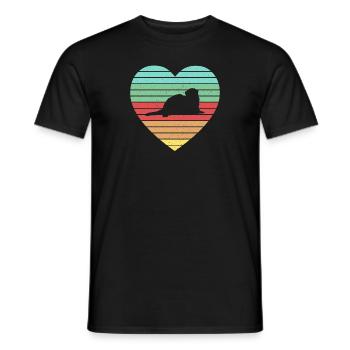 Weasel Cute Retro Ferret Fan Vintage Heart - Männer T-Shirt - Schwarz - Vorne - AI Model Male 178 light (178cm)