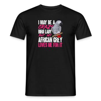 Graupapagei Perroquet gris d’Afrique Papagei - T-shirt homme - noir - Devant - AI Model Male 178 light (178cm)