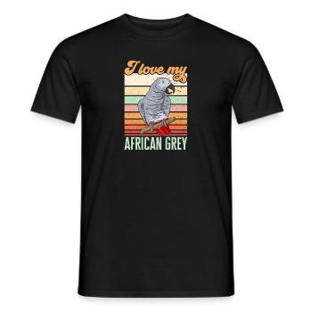 Graupapagei African Grey Parrot Papagei - Männer T-Shirt - Schwarz - Vorne - AI Model Male 178 light (178cm)