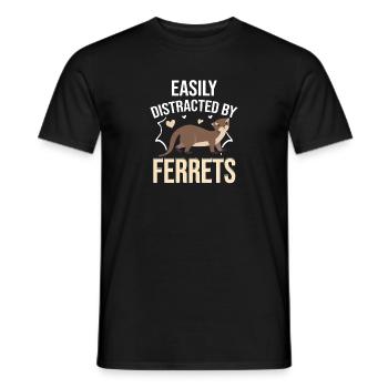 Cute Weasel Funny Easily Distracted By Ferrets - Männer T-Shirt - Schwarz - Vorne - AI Model Male 178 light (178cm)