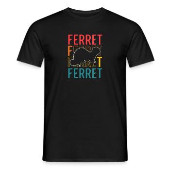 Ferret Retro Weasel Mignon Vintage - T-shirt homme - noir - Devant - AI Model Male 178 light (178cm)