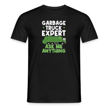 Garbage trucks, garbage day, garbage collection - Men's T-Shirt - black - Front - AI Model Male 178 light (178cm)