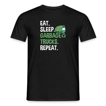 Garbage trucks, garbage day, garbage collection - Men's T-Shirt - black - Front - AI Model Male 178 light (178cm)