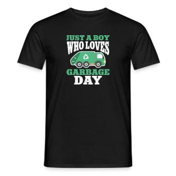 Garbage trucks, garbage day, garbage collection - Men's T-Shirt - black - Front - AI Model Male 178 light (178cm)