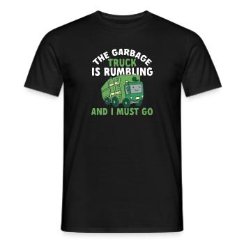 Garbage trucks, garbage day, garbage collection - Men's T-Shirt - black - Front - AI Model Male 178 light (178cm)