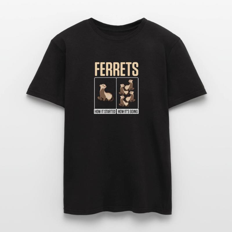 Weasel Cute Ferrets How It Started How It's Going Männer T-Shirt