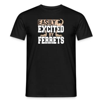 Belette Facilement Excité Par Furets Mammifère Drôle Mignon - T-shirt homme - noir - Devant - AI Model Male 178 light (178cm)