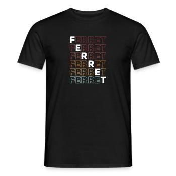 Retro Cute Ferret Vintage Weasel - T-shirt homme - noir - Devant - AI Model Male 178 light (178cm)