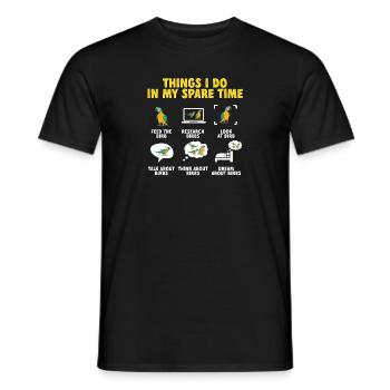 Ara à poitrine jaune Perroquet bleu et ara jaune - T-shirt homme - noir - Devant - AI Model Male 178 light (178cm)