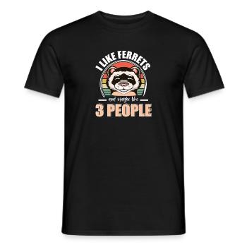 J’aime les furets et peut-être comme 3 personnes Retro Wease - T-shirt homme - noir - Devant - AI Model Male 178 light (178cm)