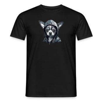 Chihuahua |Cool Dog | Rap | Hip-Hop | Gangster | - Men's T-Shirt - black - Front - AI Model Male 178 light (178cm)