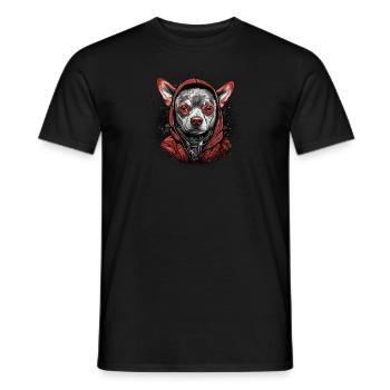 Chihuahua |Cool Dog | Rap | Hip-Hop | Gangster | - Men's T-Shirt - black - Front - AI Model Male 178 light (178cm)