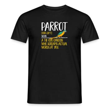 Ara à poitrine jaune Perroquet bleu et ara jaune - T-shirt homme - noir - Devant - AI Model Male 178 light (178cm)