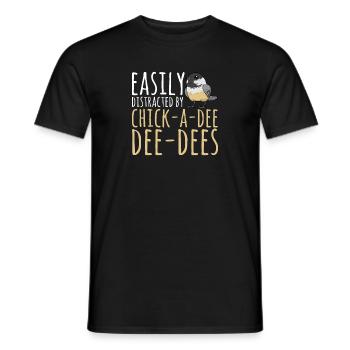 Observation des oiseaux mésanges - T-shirt homme - noir - Devant - AI Model Male 178 light (178cm)