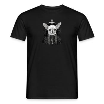 Chihuahua - Chien Pape Église Prêtre Catholique - T-shirt homme - noir - Devant - AI Model Male 178 light (178cm)