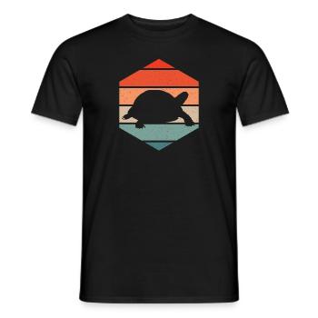Vintage Turtle Reptile Retro Tortoise - Men's T-Shirt - black - Front - AI Model Male 178 light (178cm)